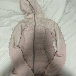 Lululemon Athletica Pink and Cream Puffer Jacket